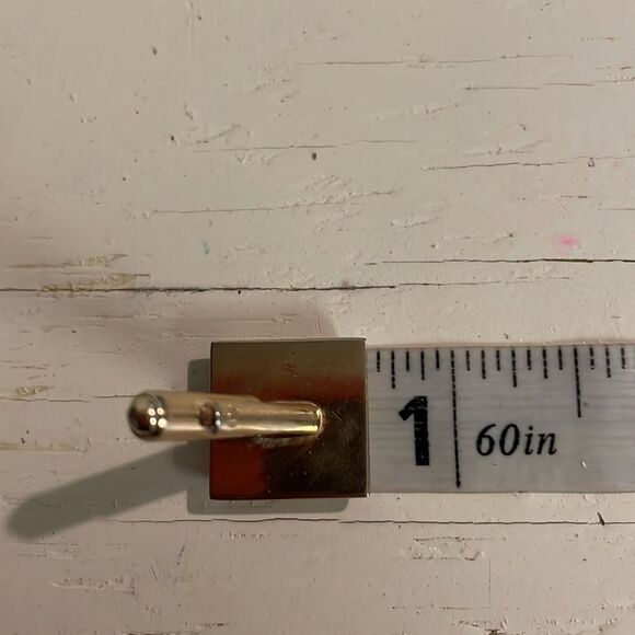 Vintage 1950s MCM Hickok USA engravable square gold tone bullet back cuff links - Picture 15 of 16